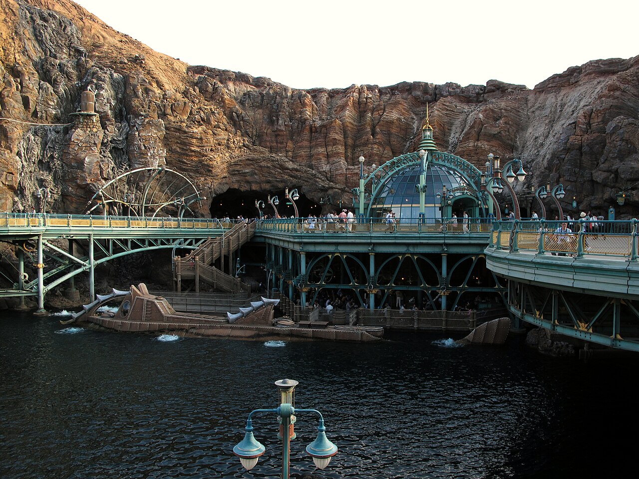 Nautilus docked beside the Mysterious Island volcano lagoon at Tokyo DisneySea