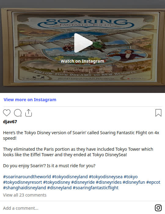 Still from an Instagram reel overview of Soaring: Fantastic Flight